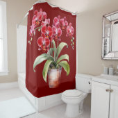 Eleganter roter Orchideen-Duschvorhang Duschvorhang (Beispiel)