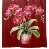 Eleganter roter Orchideen-Duschvorhang Duschvorhang (Vorderseite)