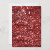 Eleganter Roter Satin & Glitzer Goldrahmen Sweet 1 Einladung (Rückseite)