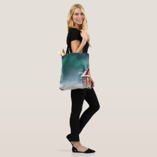 Eleganter Roter Schnee Frohe Weihnachtskiefer Holi Tasche