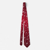 Eleganter roter Schneeflocken-Weihnachts- Krawatte (Rückseite)