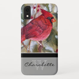 Eleganter roter schwarzer Monogramm-Name des Case-Mate iPhone Hülle