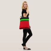 Eleganter Roter Schwarzer Streifen Urlaub spezifis Tasche (Am Model)