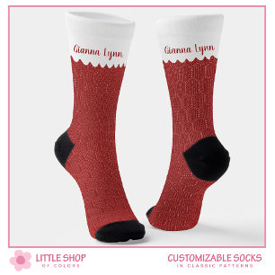 Eleganter roter Skalpell Personalisiert Socken
