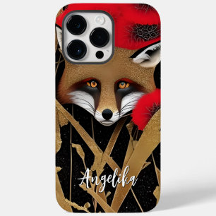 Eleganter roter und goldener abstrakter Fuchs mit Case-Mate iPhone 14 Pro Max Hülle