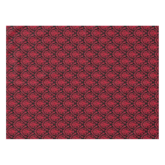Eleganter roter und schwarzer Damast-Druck Tischdecke (Vorderseite (Horizontal))