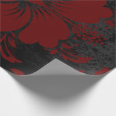 Eleganter roter und schwarzer Damast Weihnachten e Geschenkpapier (Ecke)