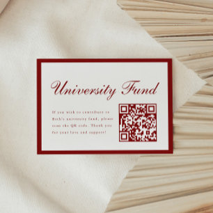 Eleganter roter Universitätsstiftungs-QR-Code zur  Begleitkarte