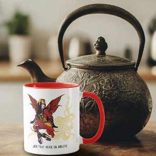 Eleganter roter viktorianischer Steampunk Fee Krak Tasse