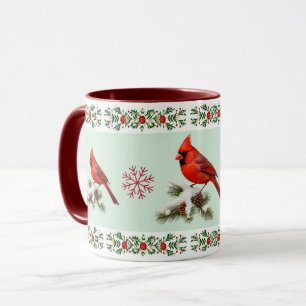 Eleganter roter Vogel Kardinal Feiertag Weihnachte Tasse