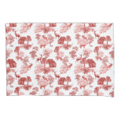Eleganter Roter Wald Toile Deer Fox Forest Kissenbezug (Vorderseite-Links)
