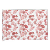 Eleganter Roter Wald Toile Deer Fox Forest Kissenbezug (Vorderseite-Rechts)