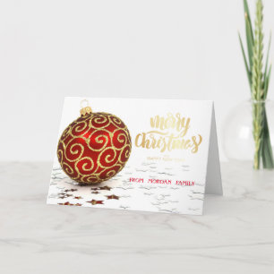 Eleganter roter Weihnachtsball Sterne Weihnachten