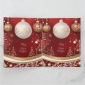 Eleganter Roter Weihnachtsbaum und Ball Holiday Karte (Innenseite)