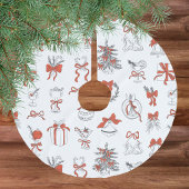 Eleganter roter Weihnachtsfeiertag Polyester Weihnachtsbaumdecke