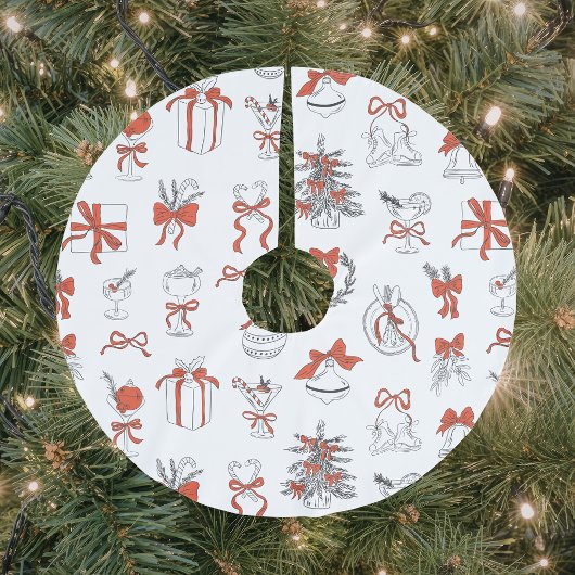 Eleganter roter Weihnachtsfeiertag Polyester Weihnachtsbaumdecke