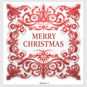 Eleganter roter Weihnachtsschmuck Aufkleber