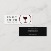 Eleganter Roter Weinstock mit Weinglas Mini Visitenkarte (Vorne/Hinten)