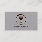 Eleganter Roter Weinstock mit Weinglas Visitenkarte (Vorderseite)