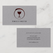 Eleganter Roter Weinstock mit Weinglas Visitenkarte (Vorne/Hinten)
