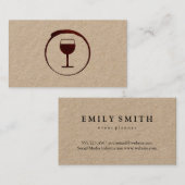 Eleganter Roter Weinstock mit Weinglas Visitenkarte (Vorne/Hinten)