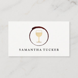 Eleganter Roter Weinstock mit Weinglas Visitenkarte