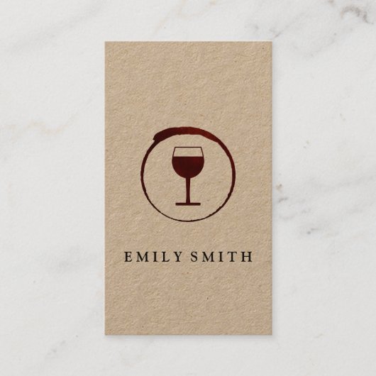 Eleganter Roter Weinstock mit Weinglas Visitenkarte (Vorderseite)