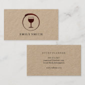 Eleganter Roter Weinstock mit Weinglas Visitenkarte (Vorne/Hinten)