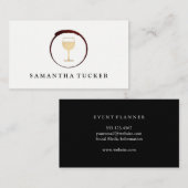 Eleganter Roter Weinstock mit Weinglas Visitenkarte (Vorne/Hinten)