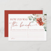 Eleganter Roter Winter wie alt war das Brautspiel Begleitkarte (Vorne/Hinten)