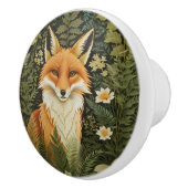 Eleganter Rotfuchs und grünes Laubwerk Keramikknauf (Rechts)