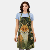 Eleganter Rotfuchs und grünes Laubwerk Schürze (Getragen)