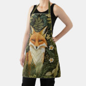 Eleganter Rotfuchs und grünes Laubwerk Schürze (InSitu)