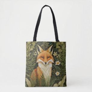 Eleganter Rotfuchs und grünes Laubwerk Tasche