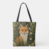 Eleganter Rotfuchs und grünes Laubwerk Tasche (Rückseite)