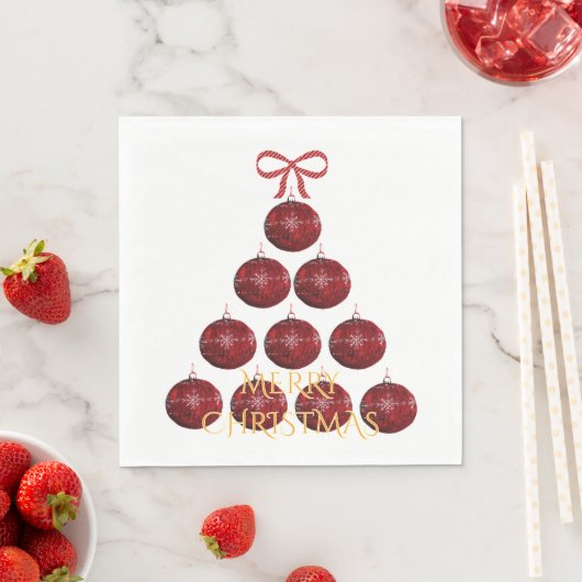 Eleganter Rotschmuck Weihnachtsbaum Serviette (Beispiel)