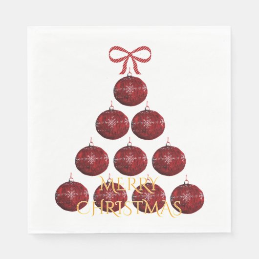 Eleganter Rotschmuck Weihnachtsbaum Serviette (Vorderseite)