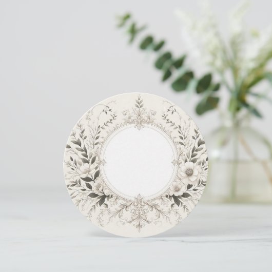 Eleganter Round Frame Einladung (Stehend Vorderseite)