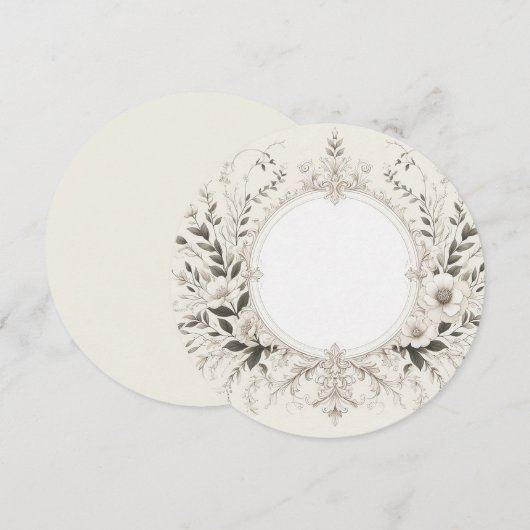 Eleganter Round Frame Einladung (Vorne/Hinten)