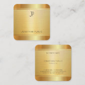 Eleganter Rounded Luxury Imitate Gold Premium Line Quadratische Visitenkarte (Vorne/Hinten)