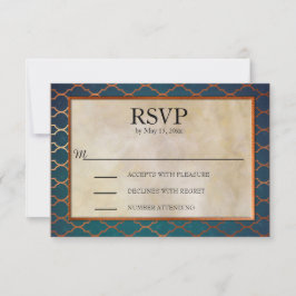 Eleganter RSVP für Aquamarine Hochzeiten und Kupfe
