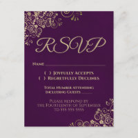 Eleganter RSVP für Lila Hochzeiten und Hochzeiten