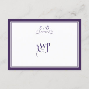 Eleganter RSVP für Lila und weiße Hochzeiten Karte
