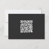 Eleganter RSVP für Schwarz-Weiß-Hochzeit mit QR-Co (Rückseite)