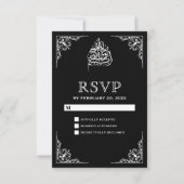 Eleganter RSVP für Schwarz-Weiß-Hochzeiten (Vorderseite)