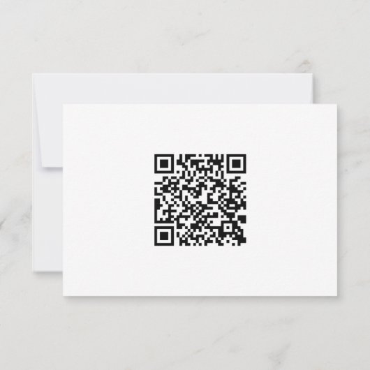 Eleganter RSVP für Schwarze Hochzeit mit QR-Code (Rückseite)