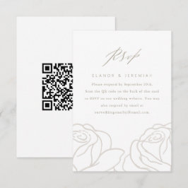 Eleganter RSVP mit Grauer Blütenhochzeit und QR-Co Karte