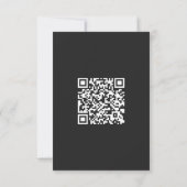 Eleganter RSVP mit QR-Code für Black Floral Weddin (Rückseite)