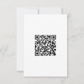 Eleganter RSVP mit QR-Code für Black Floral Weddin Karte (Rückseite)