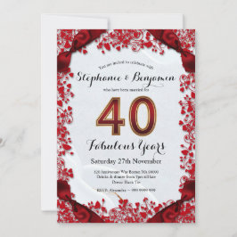 Eleganter Ruby Chic Frame zum Geburtstag der Hochz Einladung